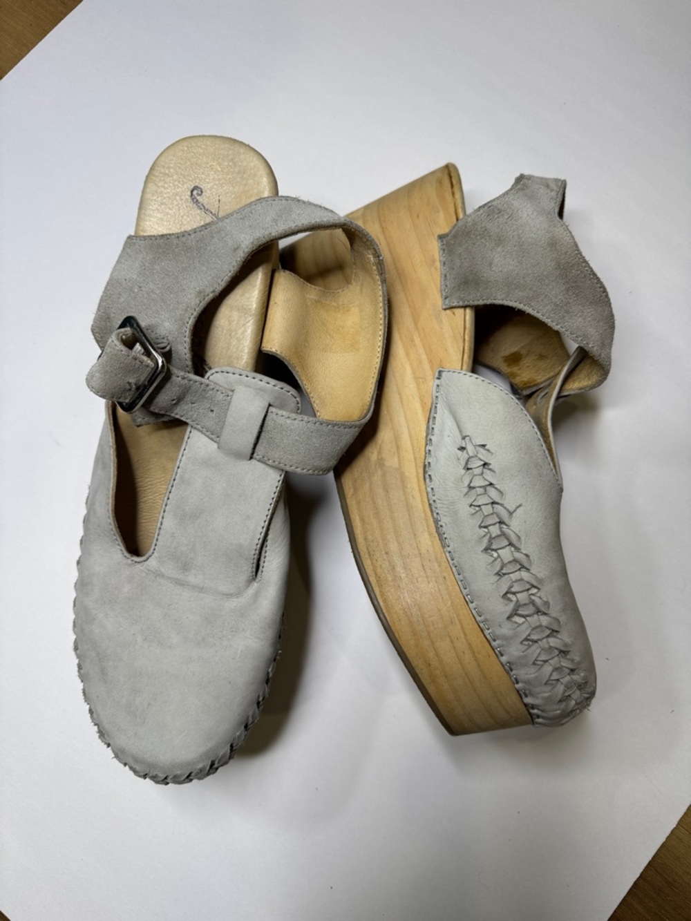 Free People Gray Mules